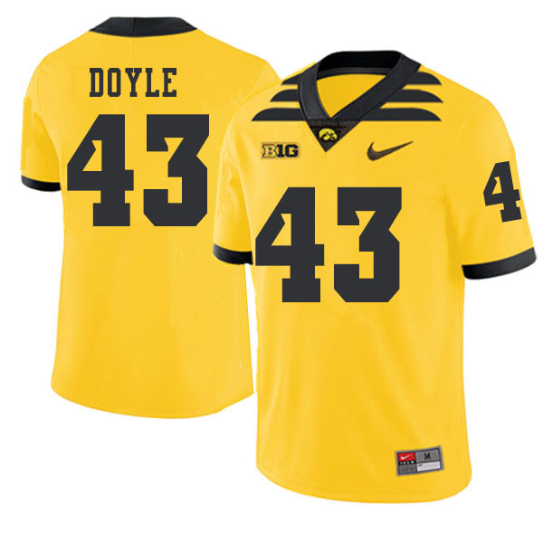 2019 Men #43 Dillon Doyle Iowa Hawkeyes College Football Alternate Jerseys Sale-Gold